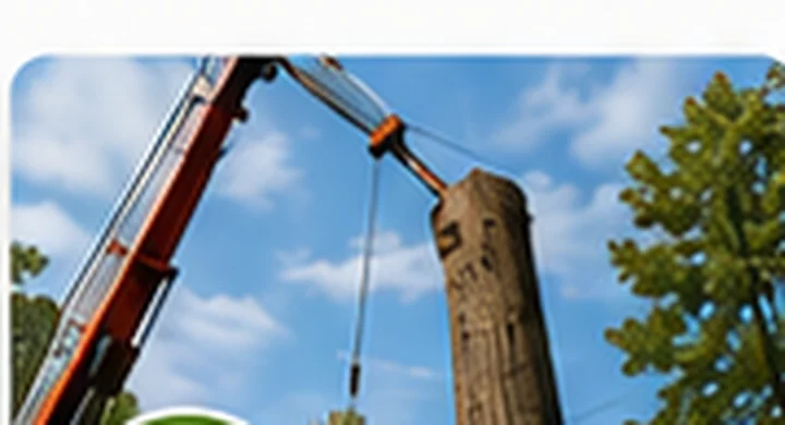 Crane-assisted tree removal